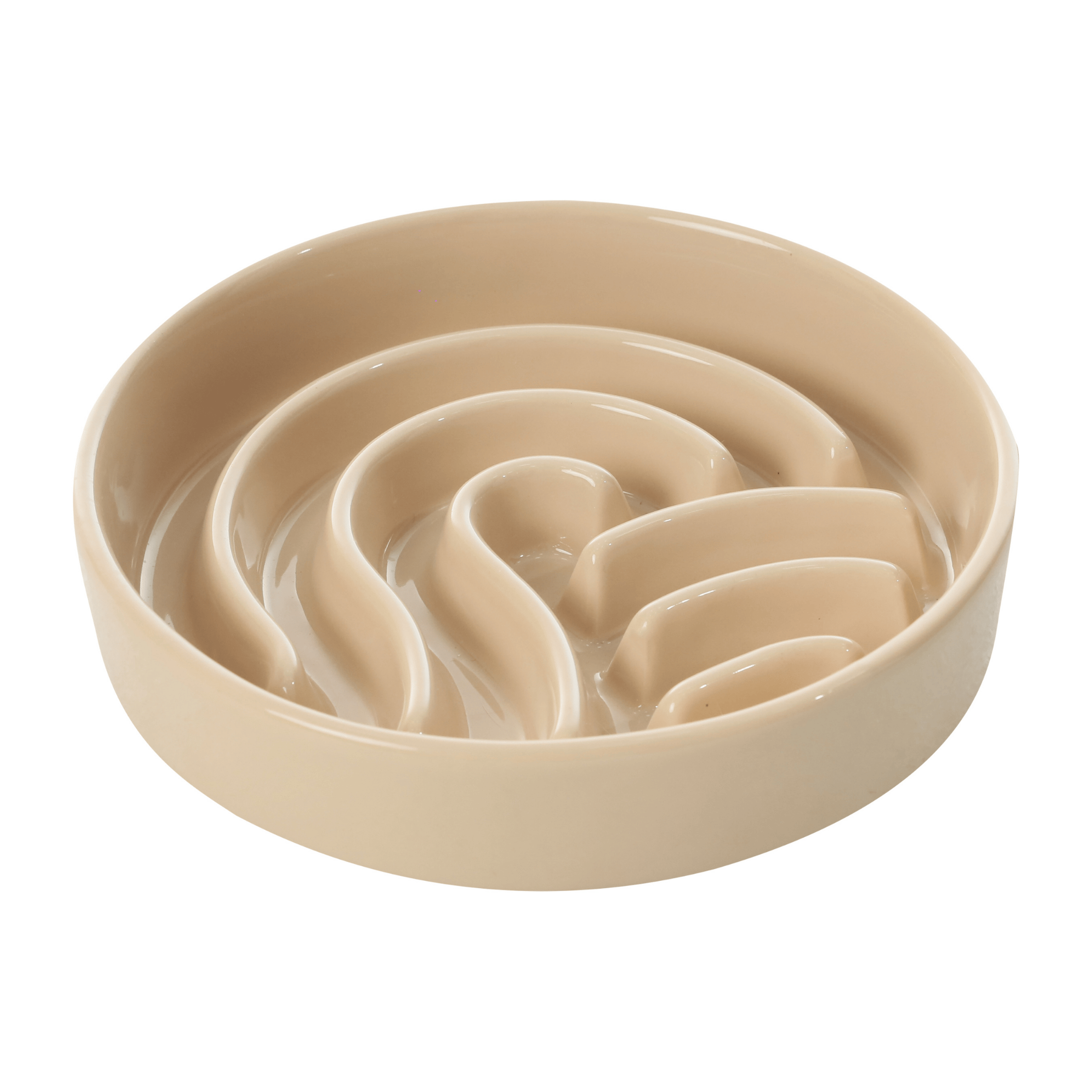 [WAVE] Slow Feeder Dog Bowls - Beige M