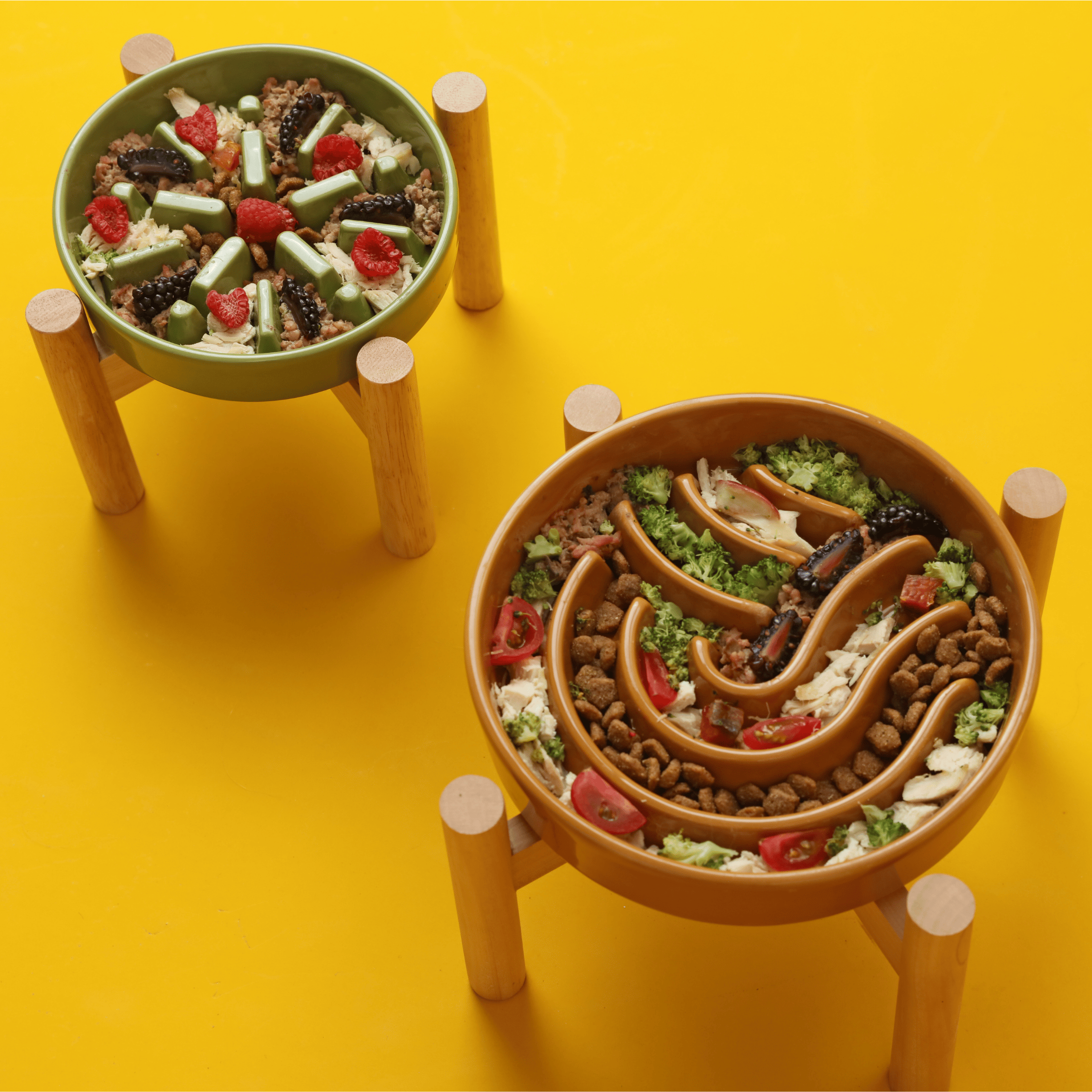 [SET SPARK] Slow Feeder Dog Bowls - Green M