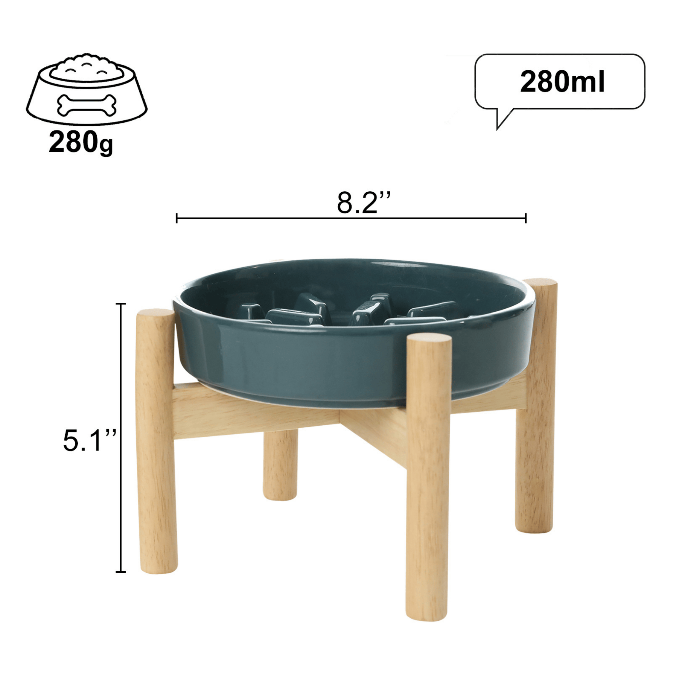 [SET WAVE] Slow Feeder Dog Bowls - Beige S