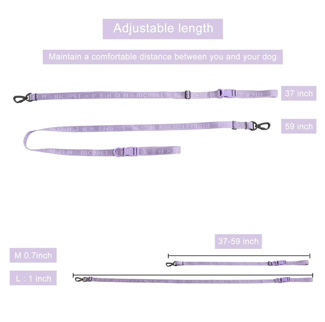 PADDED ACTIVE PET LEASH - MINT PURPLE